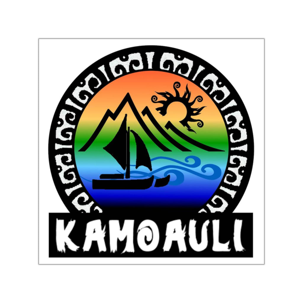 Kamoauli Rainbow Sunset Sail Square Vinyl Sticker