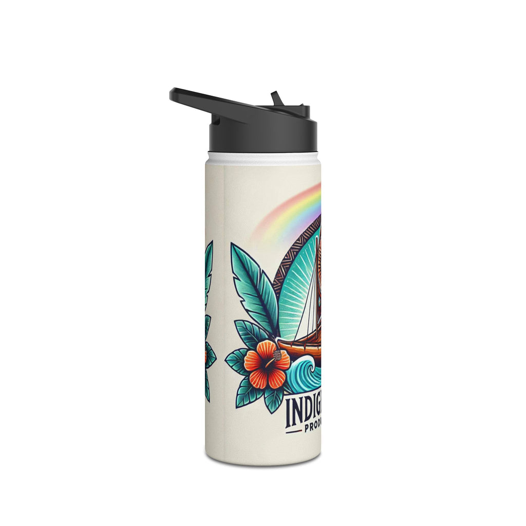 Indigenuity Productions Sailboat Stainless Steel Water Bottle — Tropical Floral Adventure
