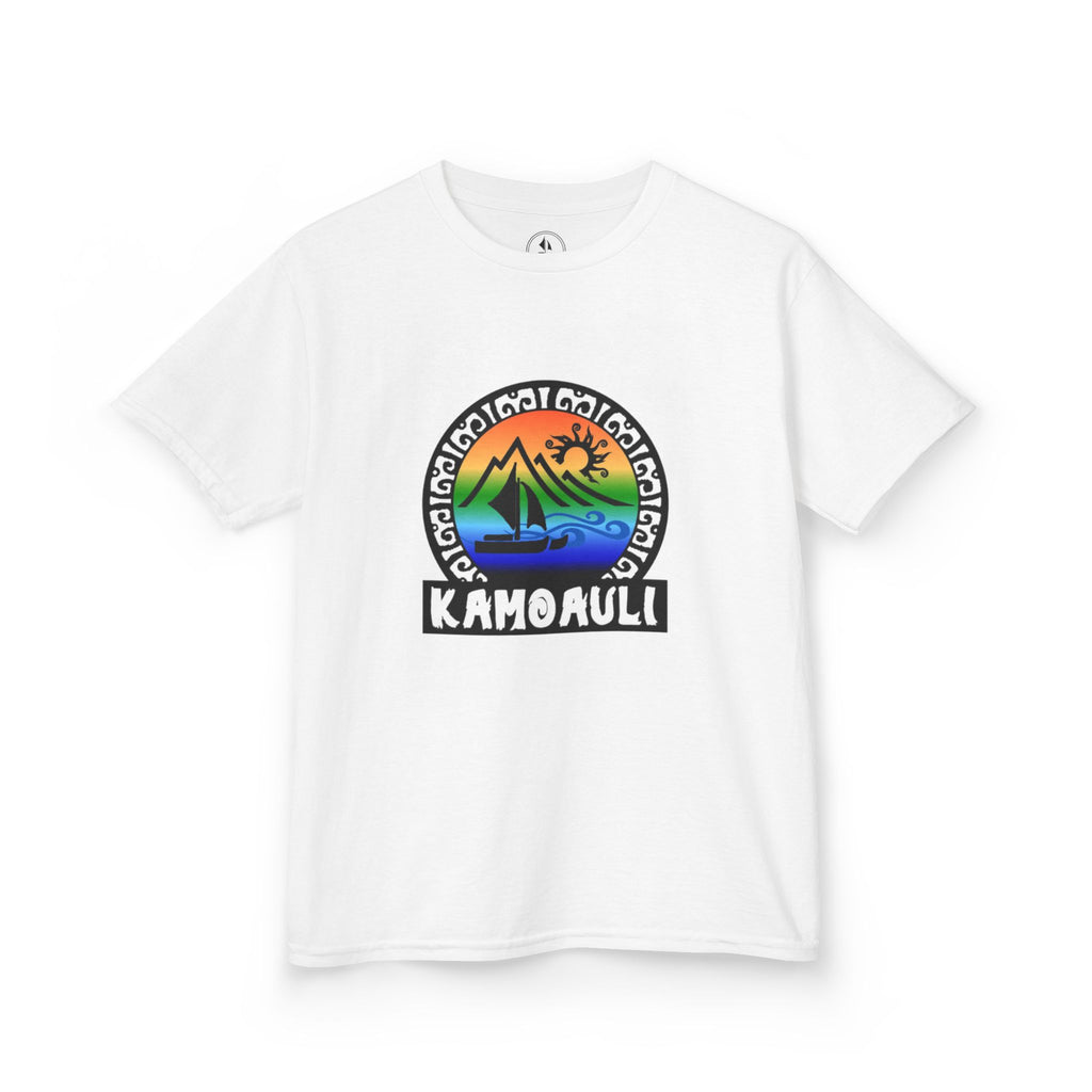 Kids T-Shirt — Kamoauli Hawaiian Sunset Sail Graphic