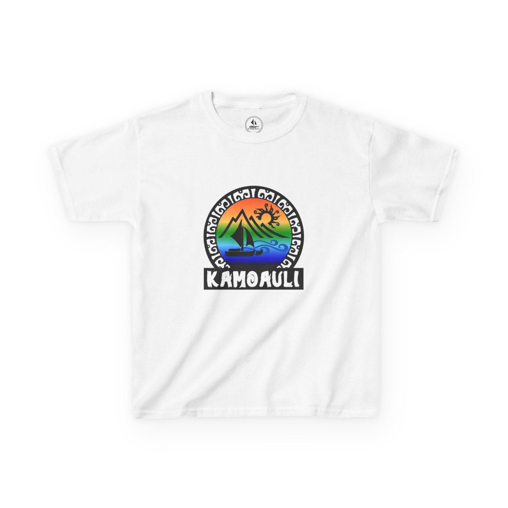 Kids T-Shirt — Kamoauli Hawaiian Sunset Sail Graphic