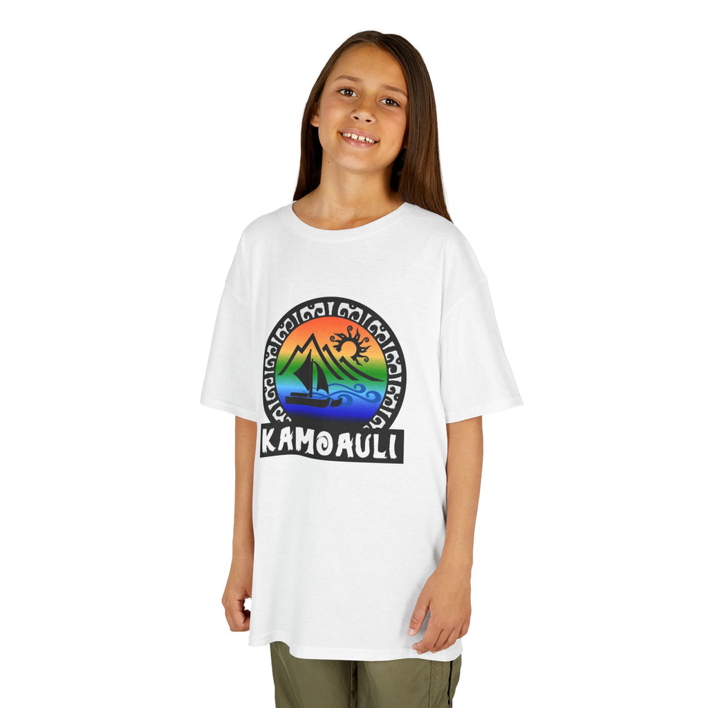 Kids T-Shirt — Kamoauli Hawaiian Sunset Sail Graphic