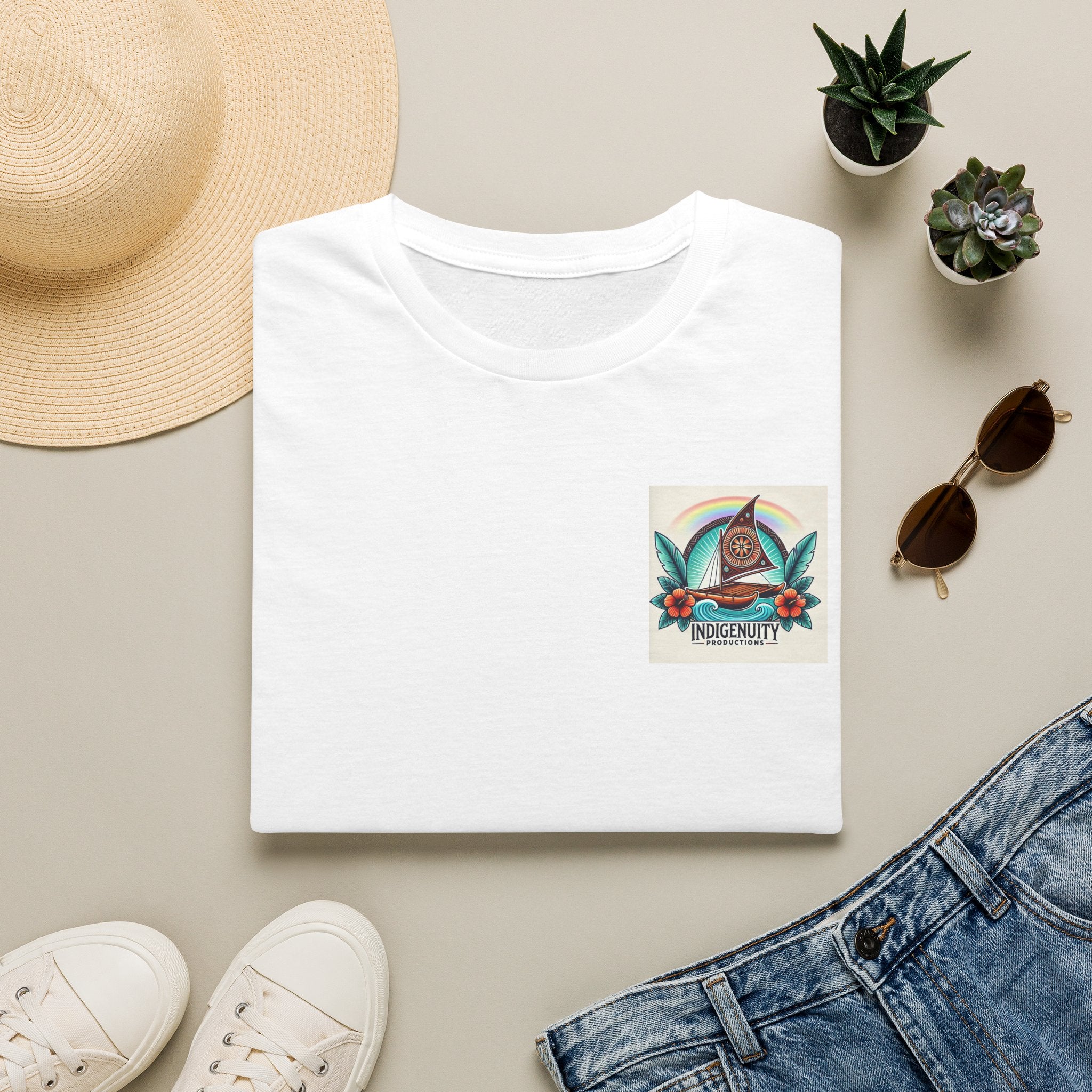 Indigenuity Productions Graphic T-Shirt — Retro Wave Pocket Tee