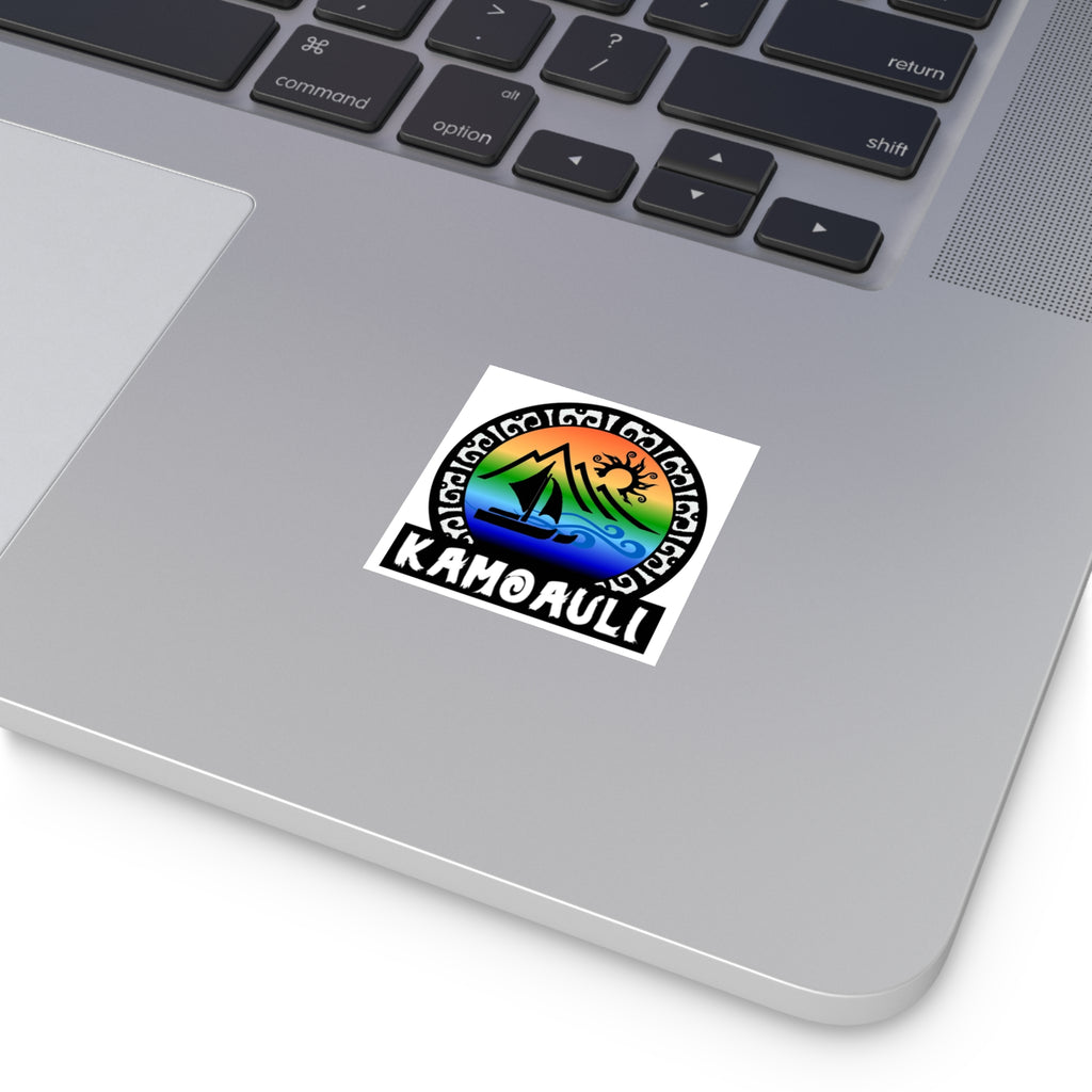 Kamoauli Rainbow Sunset Sail Square Vinyl Sticker