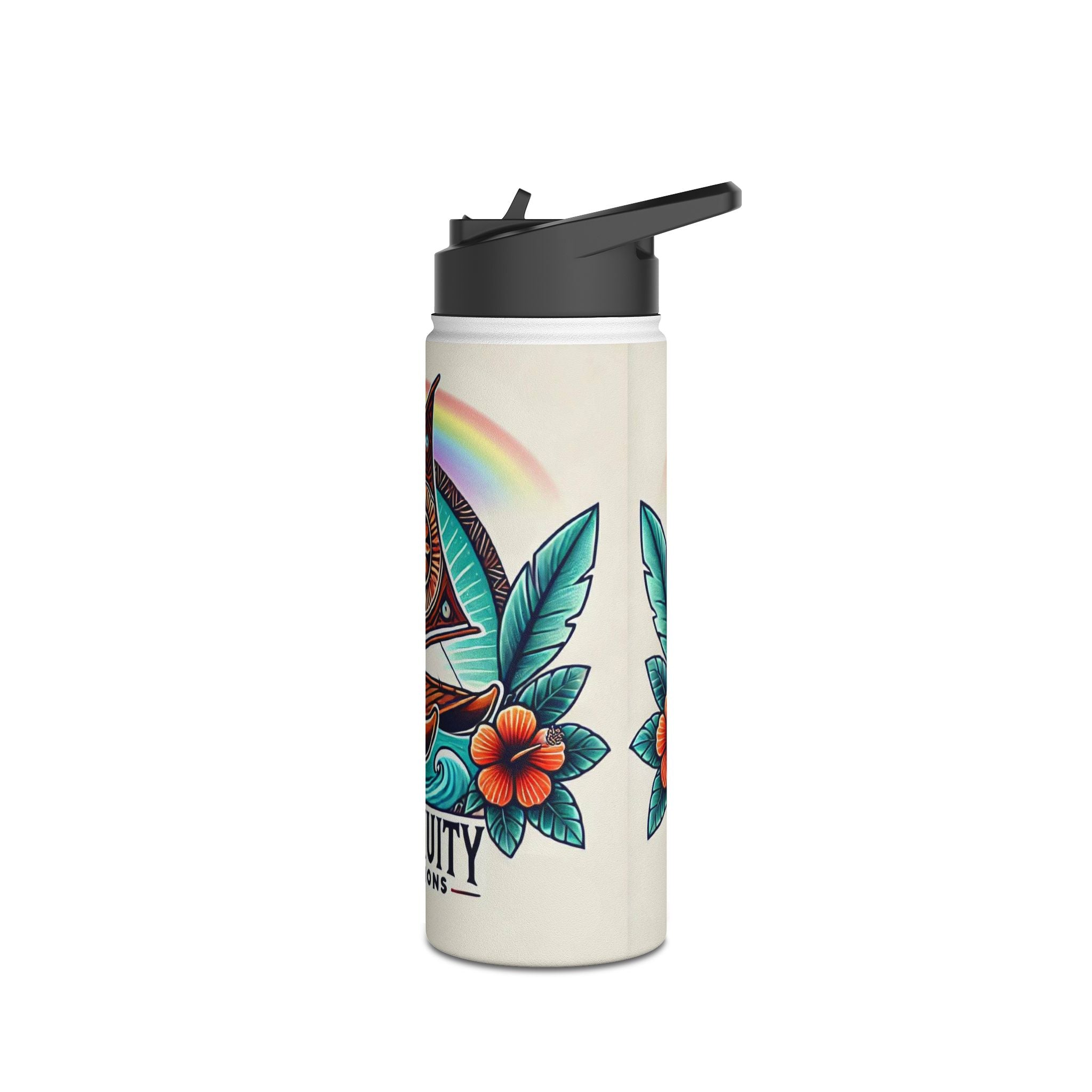 Indigenuity Productions Sailboat Stainless Steel Water Bottle — Tropical Floral Adventure
