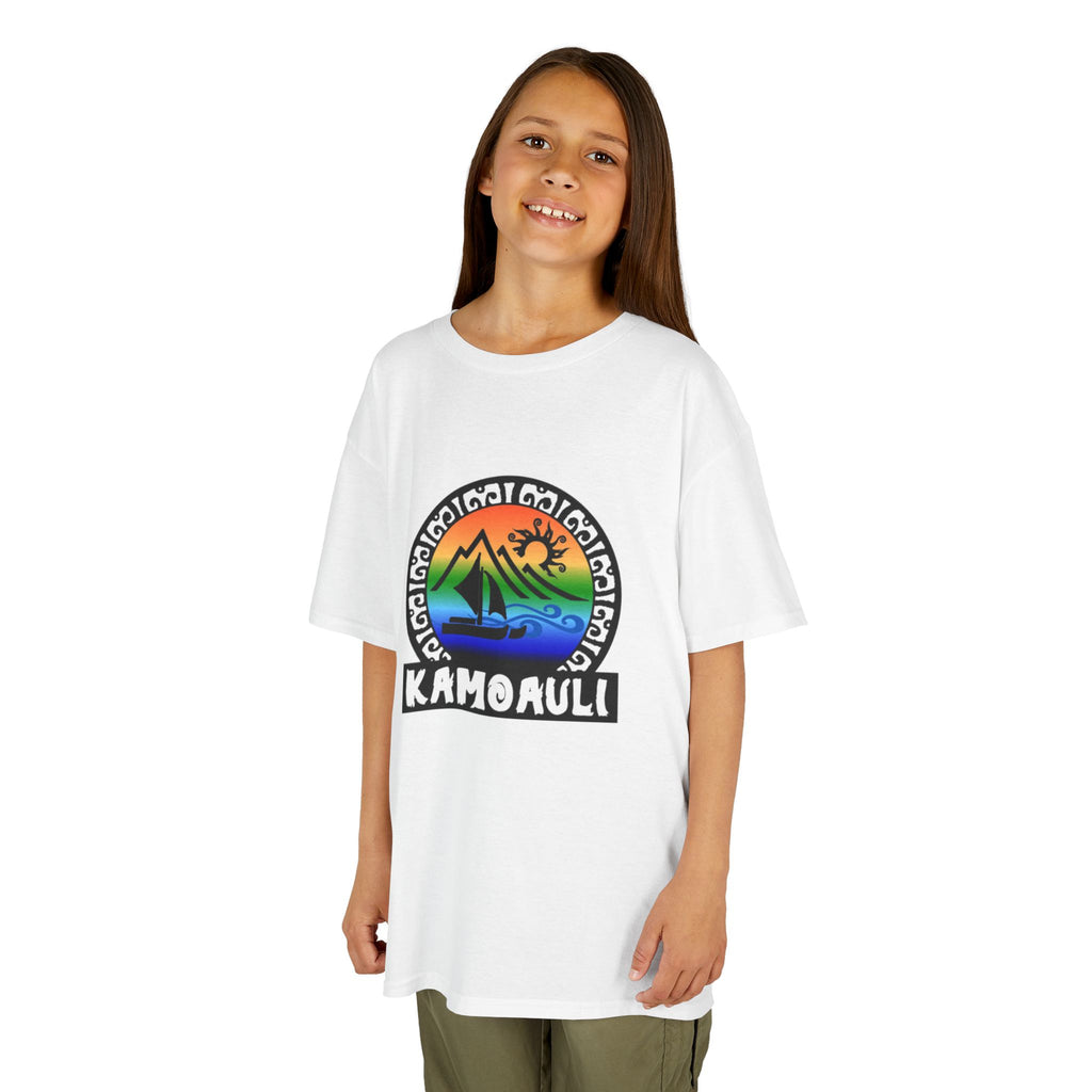 Kids T-Shirt — Kamoauli Hawaiian Sunset Sail Graphic