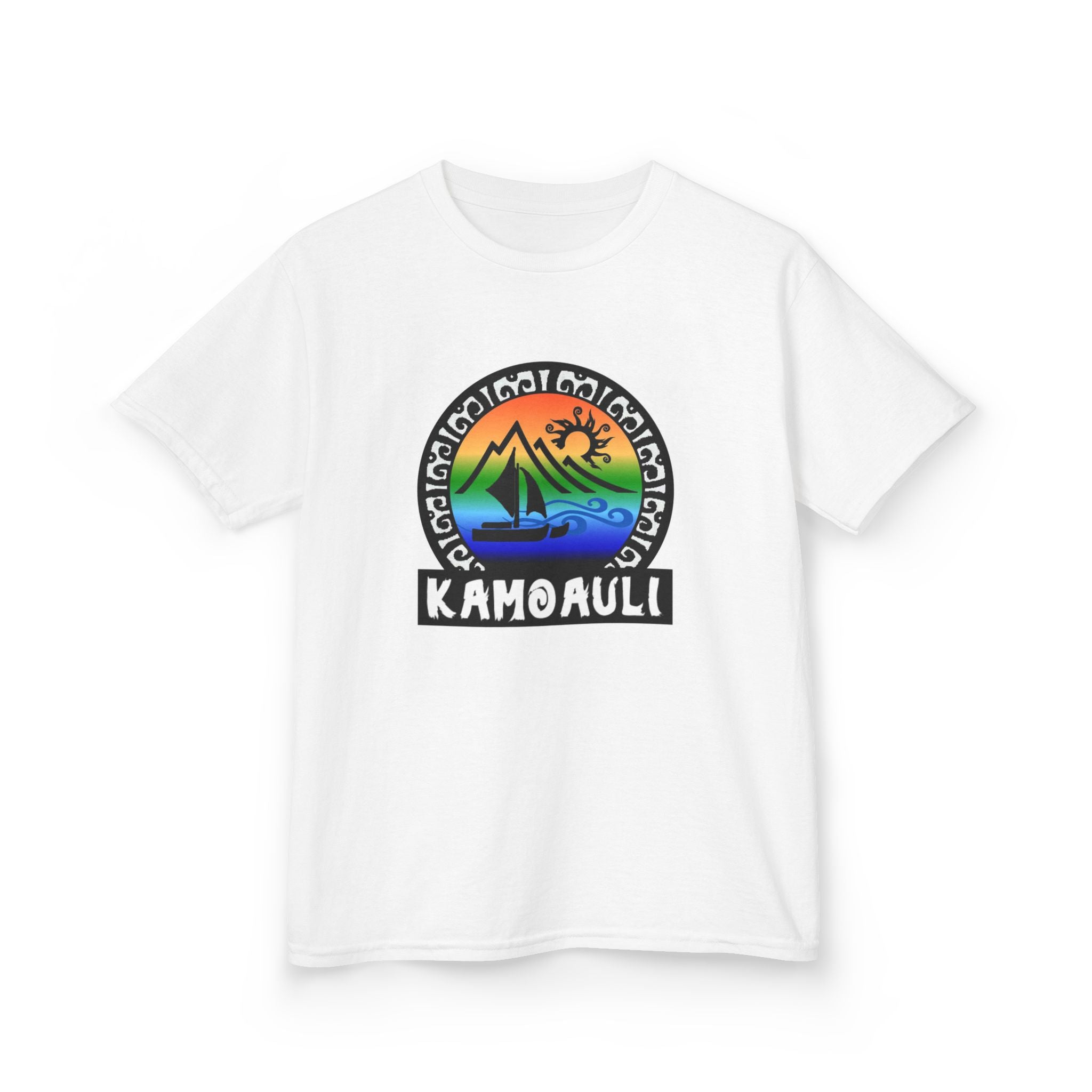 Kids T-Shirt — Kamoauli Hawaiian Sunset Sail Graphic