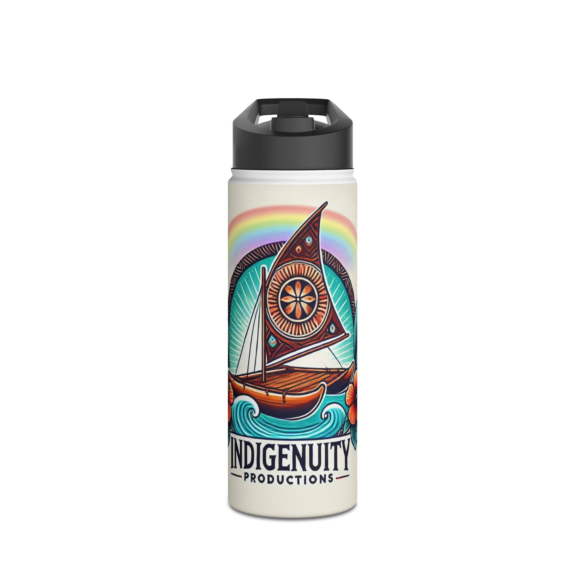 Indigenuity Productions Sailboat Stainless Steel Water Bottle — Tropical Floral Adventure