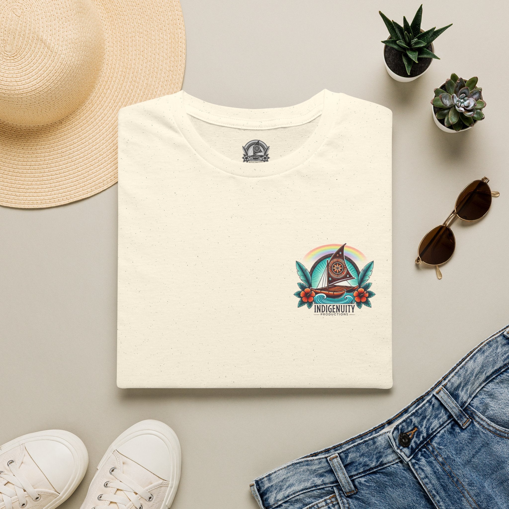 Indigenuity Productions Graphic T-Shirt — Retro Wave Pocket Tee
